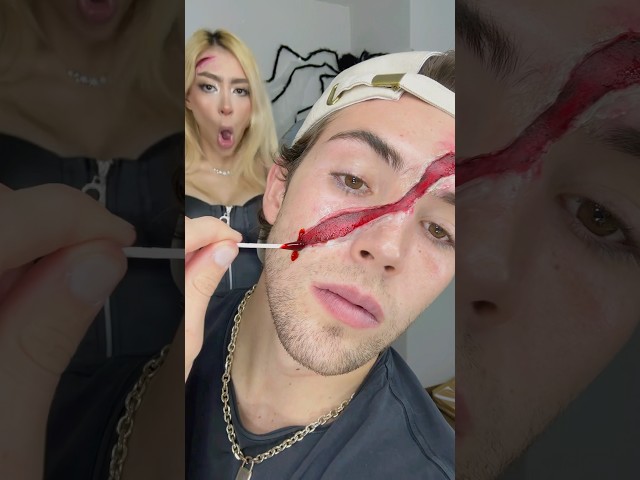 Me hice una HERIDA en la cara para una fiesta😰🩸👻
