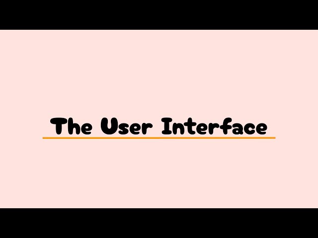 The User Interface