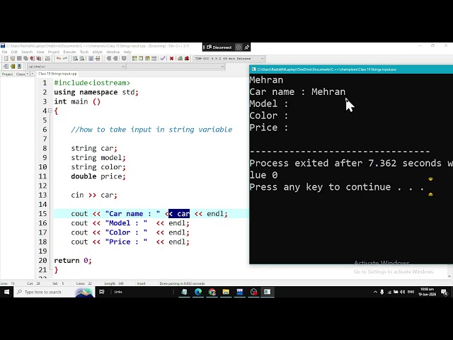 C++ String Input Class 02