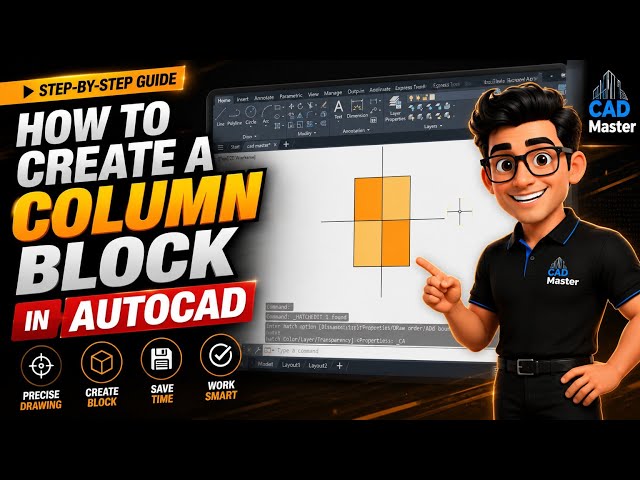 How to Create a Column Block in AutoCAD | Step-by-Step Tutorial # autocad #cadmaster 