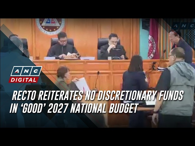 Recto reitera que no habrá fondos discrecionales en el «buen» presupuesto nacional de 2027 | ANC