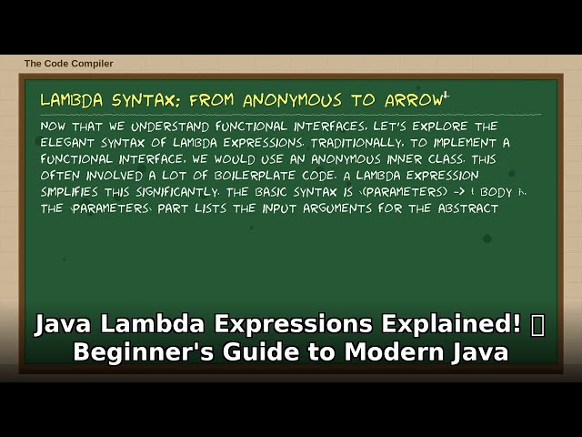 Java Lambda Expressions EXPLAINED! 🚀 Modern Java for Beginners in 5 Mins