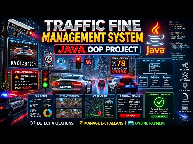 🚦 Traffic Fine Management System (Java) | OOP-Based Project | Mini / Major Project