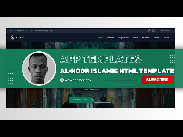 Al-Noor - Premium React JS Template for Islamic Centers (Bilingual & PWA)