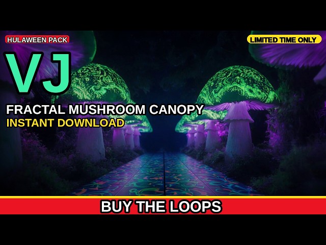 Fractal Mushroom Canopy VJ Loop | Hulaween Festival Visuals for DJ Sets and LED Walls