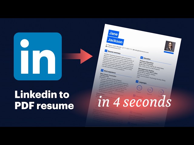 How to Convert Your LinkedIn to a Perfect Resume in Seconds