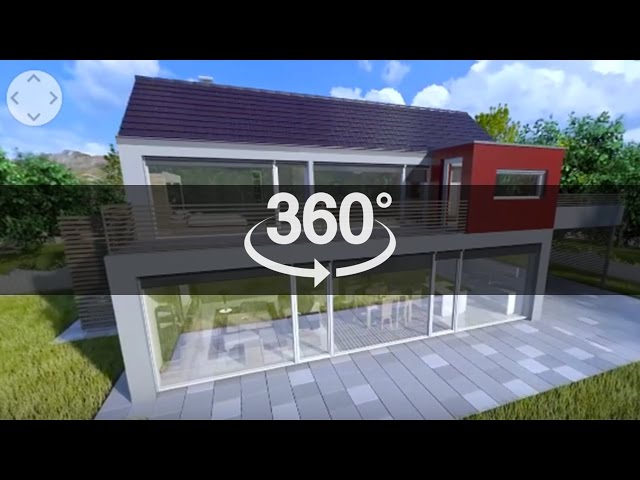 House Ext. to Int. 360 3D with motion graphics 4K render check