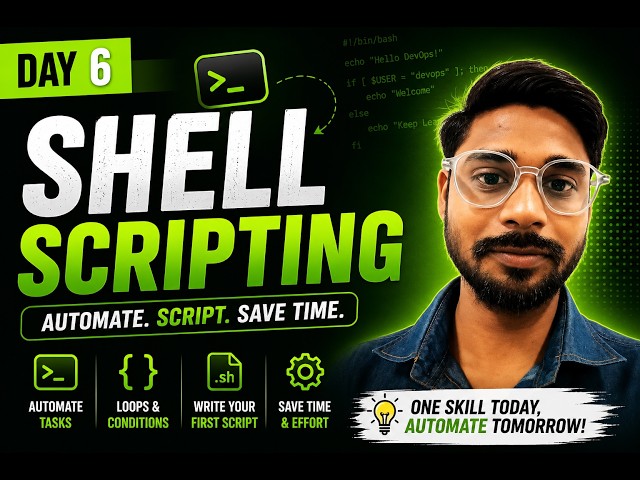🚀 Learn Shell Scripting in One Day | DevOps Journey Day 6