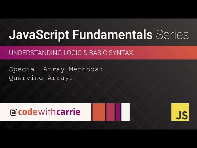 Special Array Methods: Querying Arrays | JavaScript Fundamentals Series
