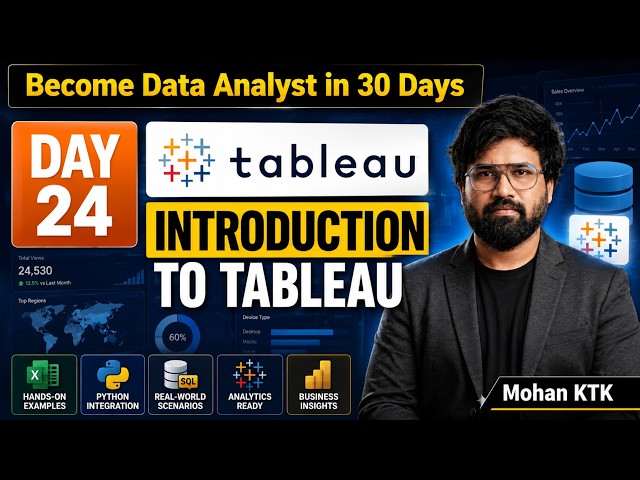 Become Data Analyst in 30 Days | Introduction to Tableau | Day 24 | Tableau in Telugu | Mohan KTK