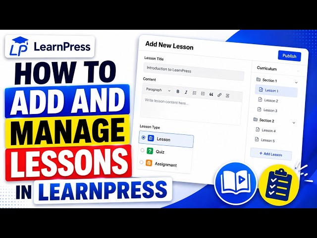 How to Add and Manage Lessons in LearnPress | LearnPress Tutorial for Beginners