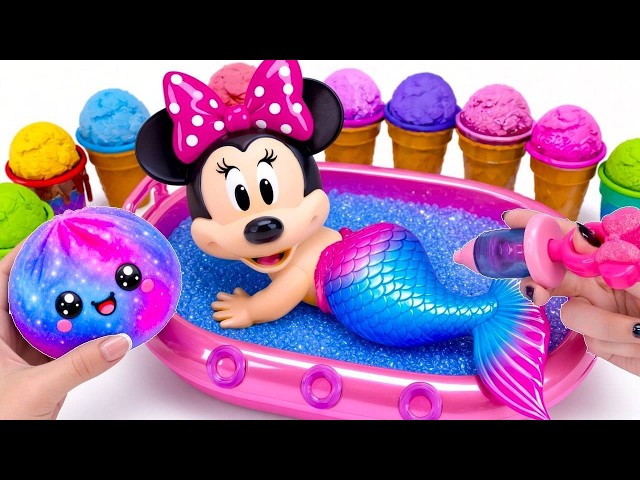 Minnie Mouse 2026🎀 Set Unboxing Mermaid Bath & Galaxy Dumpling Ice Cream Playset Disney ASMR