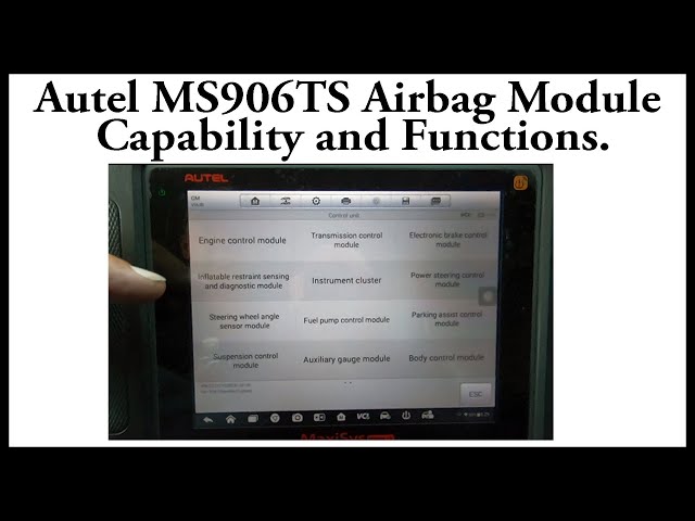 Autel MS906TS Airbag capability, functions, and active test.