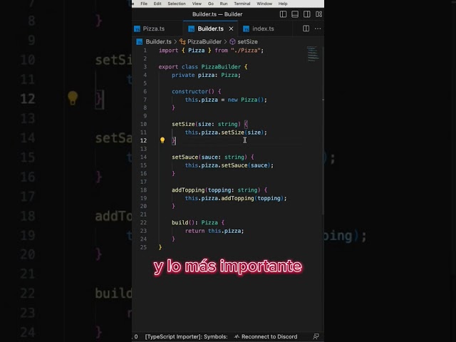 Patrón de diseño BUILDER. Construye tus objetos de una manera escalable con TypeScript! ✨🍕✨🍕