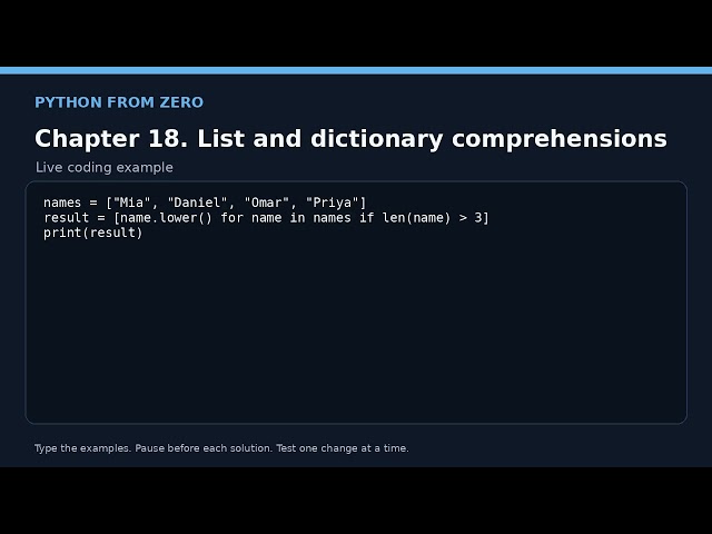 Lists and dictionary comprehensions