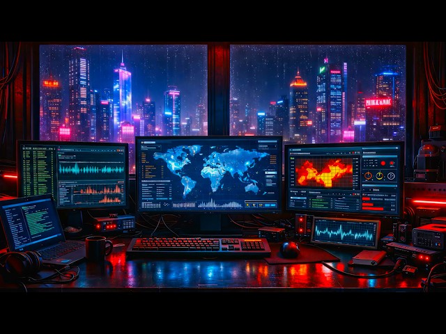 Intelligence Command Center 🌃 Deep Focus Coding Music | Night City Hacker Lab