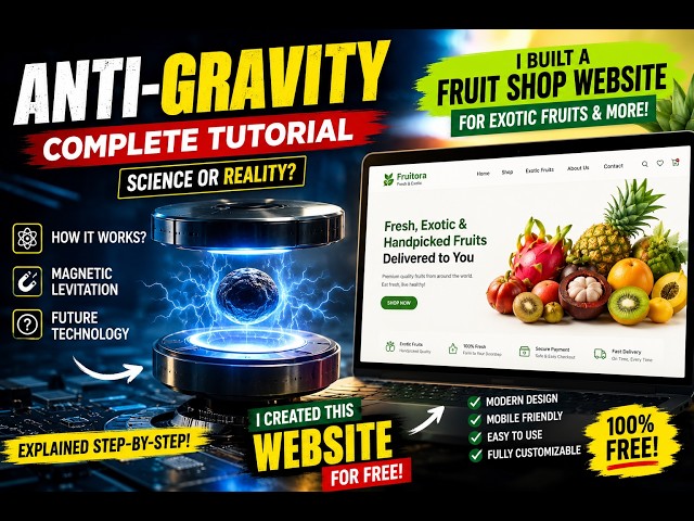 I Built an Anti-Gravity Demo & a FREE AI Fruit Shop Website | Complete Step-by-Step Tutorial