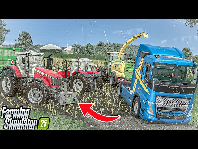 Harvester RESCUE OPERATION with Tractors & Truck vs Extreme Conditions!│Witcombe Park Farm Map│FS 25