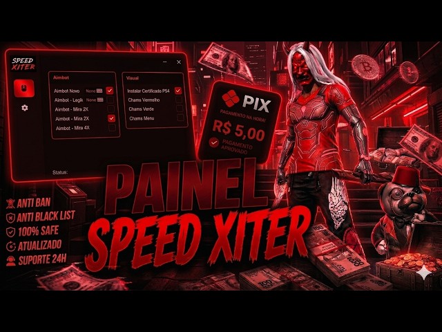 🔥LIVE ON🔥PAINEL INTERNAL VIP!!!MODMENU FREE FIRE GRATIS! AO VIVO🍓