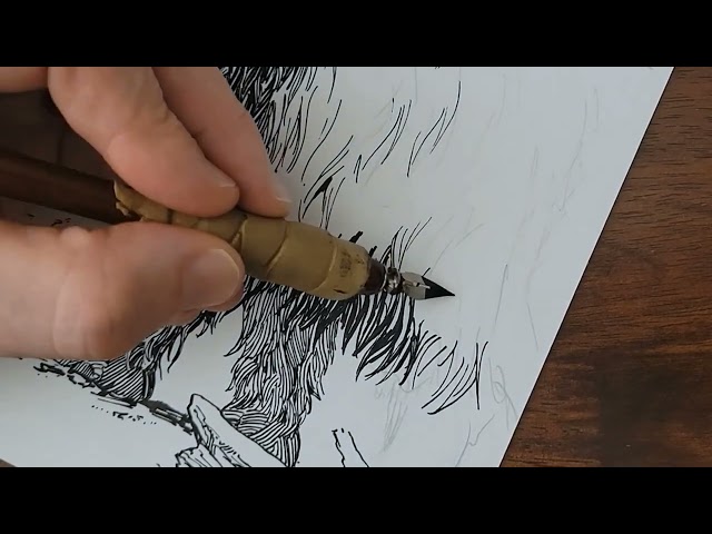 Prehistoric Fantasy Comic Inking Process