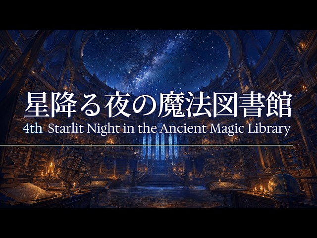 【BGM / Inst】4th 星降る夜の魔法図書館｜Starlit Night in the Magic Library【作業 勉強 睡眠 創作活動】