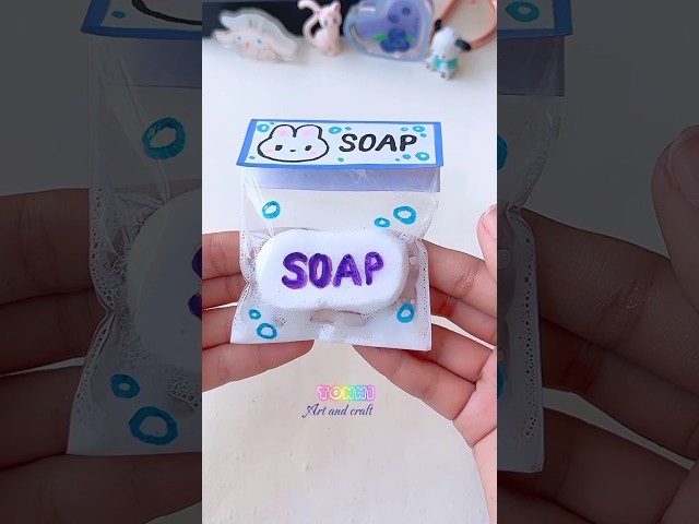 DIY hand soap squishy 🧼 (miniature craft) #shorts #tonniartandcraft #love #diy #craft #youtubeshorts