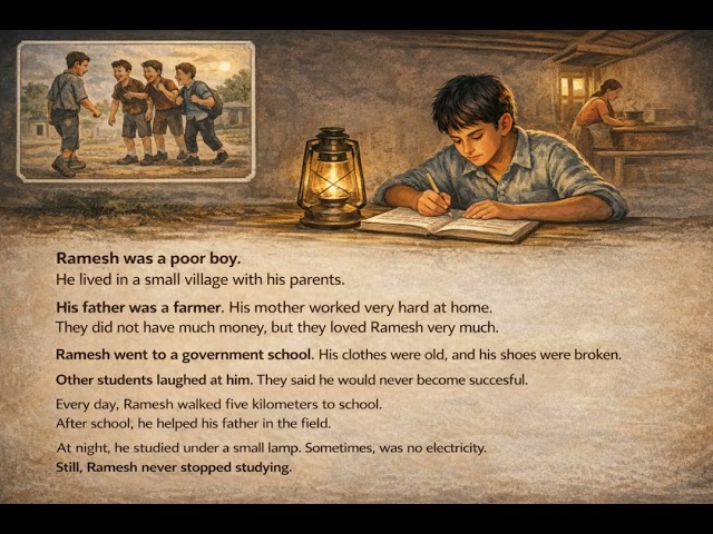 Learn English Through Story | A Poor Boy Who Never Gave Up | Easy English Story