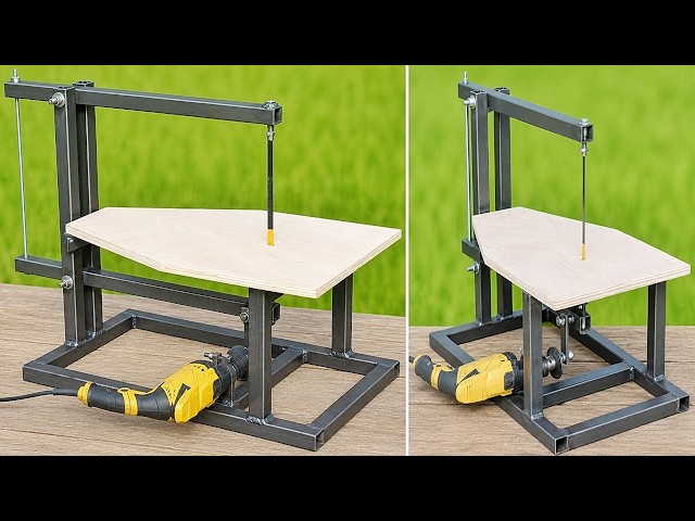 How To Make Simple Homemade Scroll Saw Using Drill Machine | DIY Scroll Saw Machine