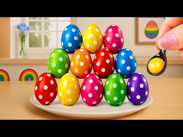 Satisfying Mini Rainbow Egg Pyramid Cake Recipe With Chocolate 🌈 Mini Cake Challenge Ideas & ASMR