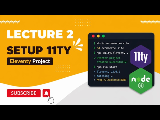 JAMstack eCommerce Tutorial | Setup Eleventy (11ty) Project ⚡ | Lecture 2