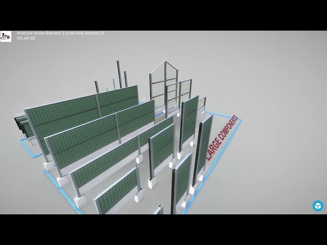 Modular Noise Barriers 2 (Low-Poly Version 2)  - Perspective 1