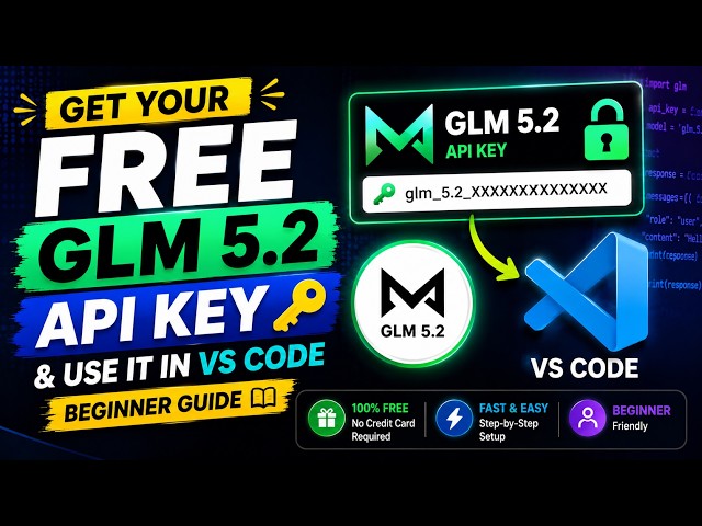 Get Your Free GLM 5.2 API Key & Use It in VS Code | Beginner Guide 2026