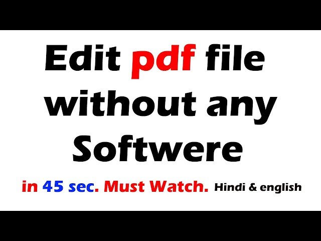 how to edit pdf file without any softwere easily  | computer & smartphone | in hindi