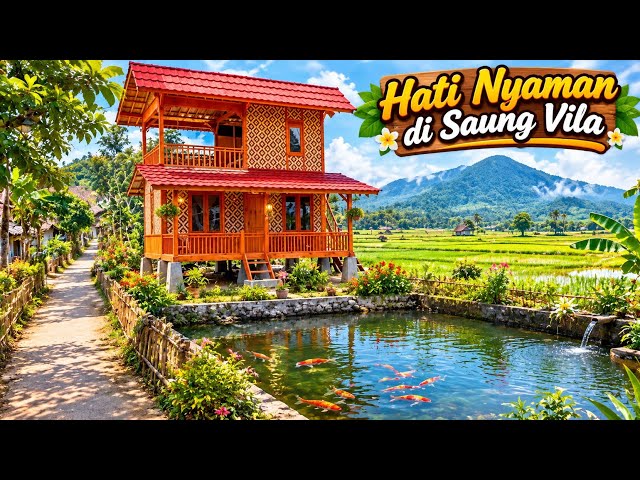 Visiting Babakan Nagrog Village, the atmosphere is so cool, there's a villa in the middle of the ...