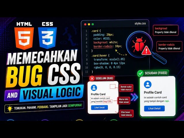 🔴Bedah CSS #07 | Memecahkan Bug: Selector ID, Class, Hierarki, Layout, Responsive, Cleaning, Inspect