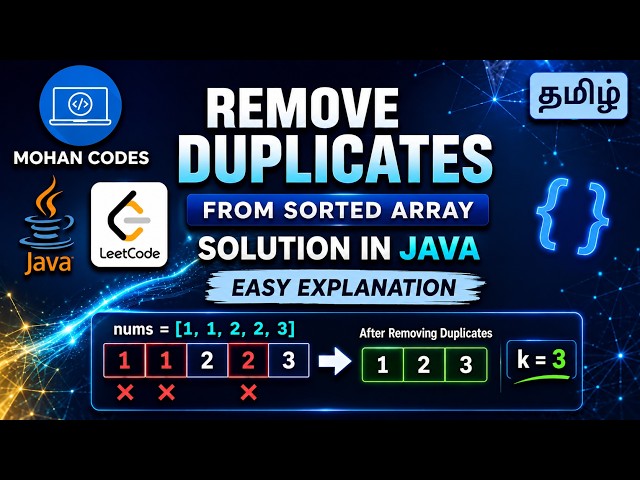 Remove Duplicates from Sorted Array Leetcode Solution in Java | Easy Explanation in Tamil