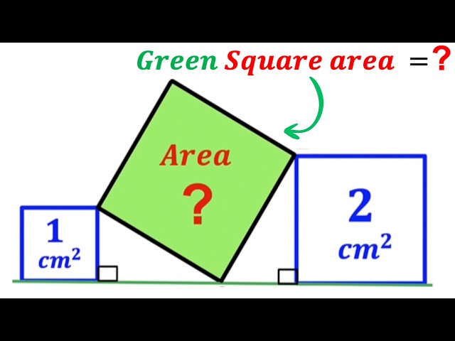 Can you find the Green shaded Square area? | (Triangle) | #math #maths | #geometry