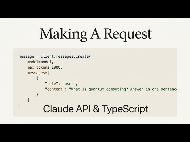 01  Making a request - Building with the Claude API