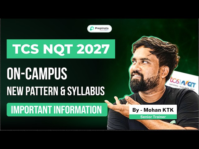 TCS On-Campus 2027 New Hiring Pattern 🔥 | Latest Syllabus, Rounds & Complete Prep Guide