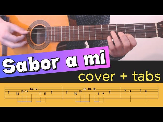 SABOR A MI on Guitar - Cover Tutorial Lesson Tabs Chords