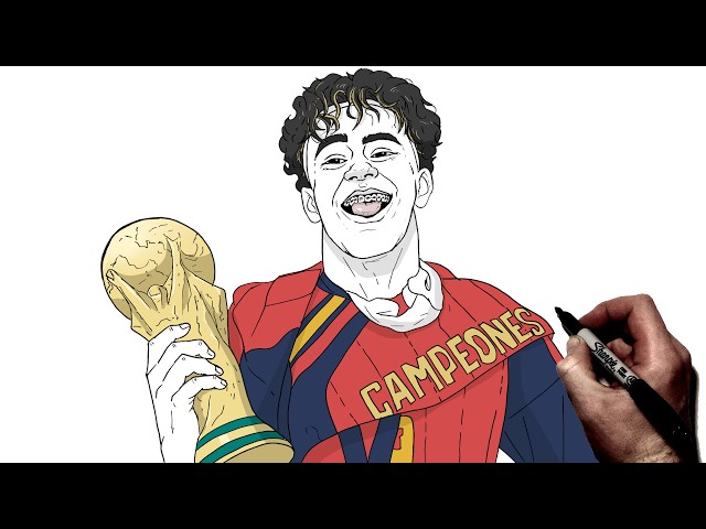 How To Draw Lamine Yamal World Champion | Step By Step | World Cup '26