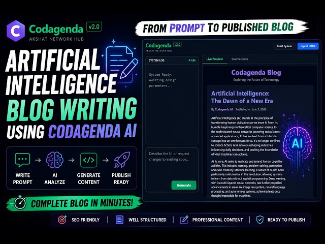 Write Professional AI Blogs in Minutes | Codagenda AI Blog Writing Demo