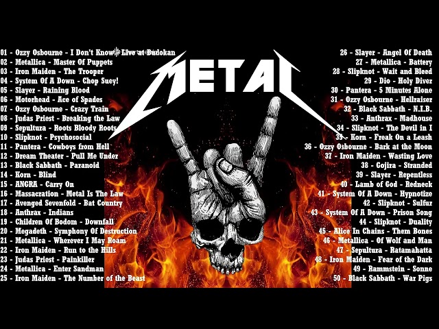 HEAVY METAL MIX  TOP 50 OF HEAVY METAL 2026 - METALLICA , IRON MAIDEN , SYSTEM OF A DOWN , SLAYER