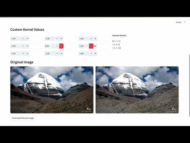 An app to experiment with Image filtering and convolution