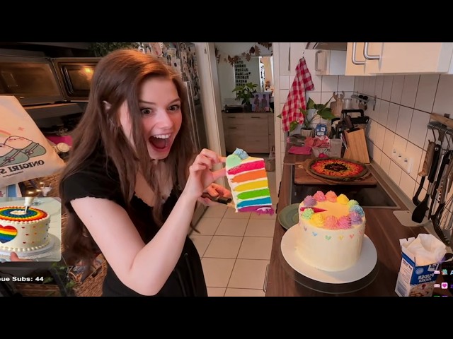I made a rainbow cake..