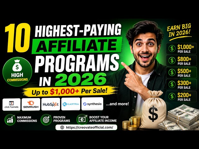 10 Highest-Paying Affiliate Programs in 2026 (Up to $1,000+ Per Sale!)