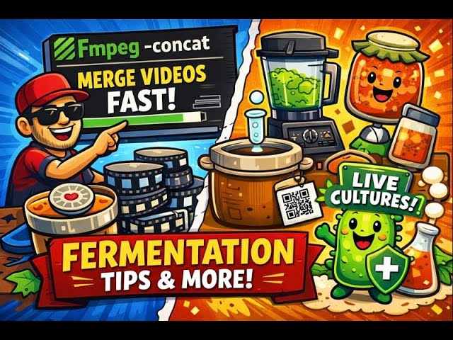 FFmpeg Fast Video Merge + Best Fermentation Gear, Probiotics, Blenders & Safety Tips