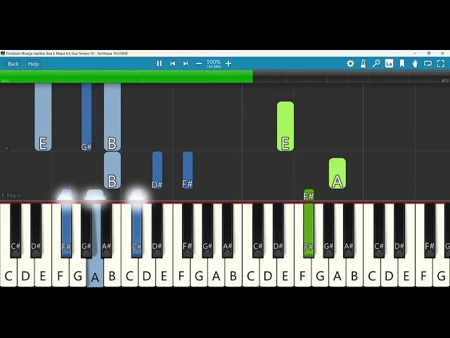 Porattam Niranja Vazhkai illea Keyboard Notes E Major 6/8 Goa Tempo 70 | Darwin Ebenezer