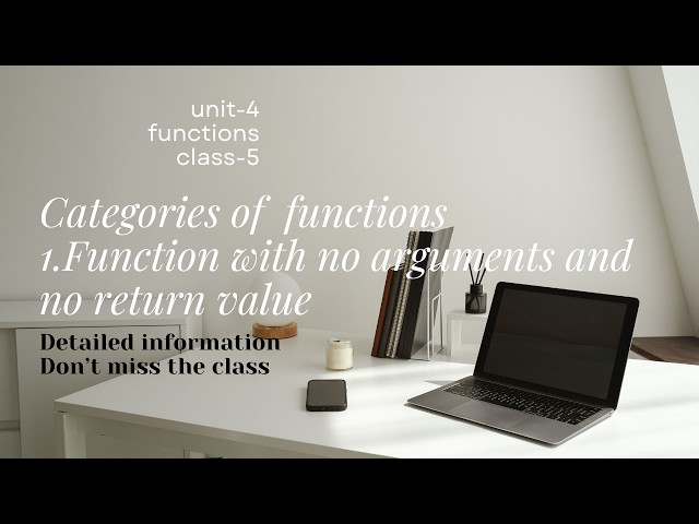 Categories of Functions and Function with no arguments and no return value