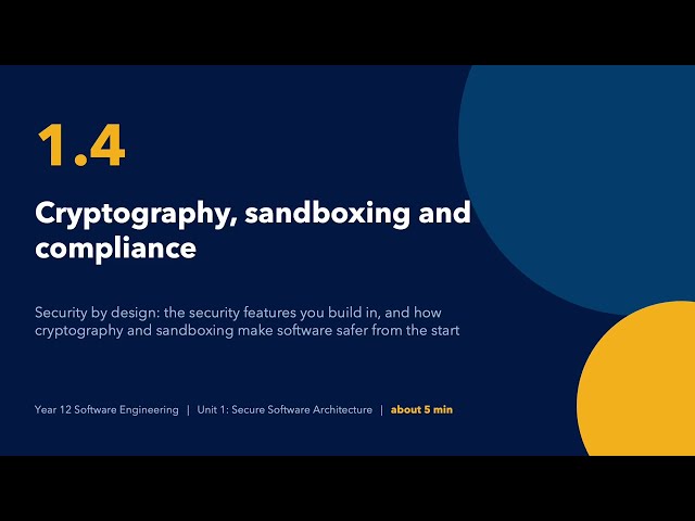 01.04: Cryptography, Sandboxing and Compliance